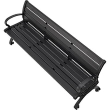 Global Industrial 6' Aluminum Park Bench with Backrest Black