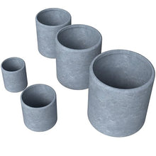 LeisureMod Tundra 5-Piece Fiberstone and MGO Clay Planter Set Aged Concrete