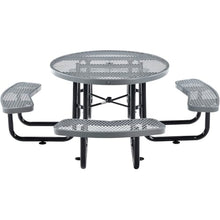 Global Industrial 46" Round Picnic Table, Expanded Metal, Gray