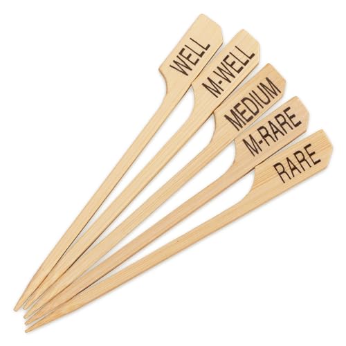 BambooMN 3.5" Bamboo Paddle Picks Assorted Steak Marker - 10,000 Pieces