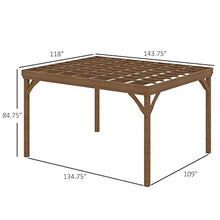 Outsunny 10' x 12' Outdoor Pergola Wood Gazebo Brown