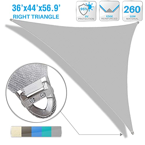 Patio Triangle Super Ring Sun Shade Sail Light Gray