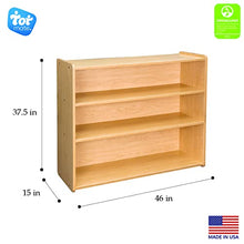 Tot Mate 3-Shelf Mobile Wooden Bookshelf Maple