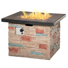 Outsunny 32 Inch Outdoor Propane Gas Fire Pit Table 50,000 BTU Brown