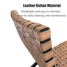 KPHYMOD 3 Piece Patio Dining Chairs Table Set, Portable Outdoor Dining Chairs Folding Patio Chairs with Artificial Leather Rattan for Terrace Porch Poolside Yard