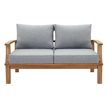 Modway Marina Premium Grade A Teak Wood Outdoor Patio Loveseat Natural Gray