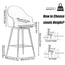 ZLyXZQG Counter Height Chairs,Comfortable Bar Stools, PU Padded, Metal Legs Kitchen Island Bar Chairs, 360° Swivel Portable High Stool for Dining Room, Counter, Nordic Style,65cm/25.6"(C,65cm/25.6")