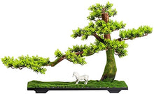 LSHAOBO Simulation Welcome Pine Tree Bonsai Ornaments Artificial Bonsai Tree Plant Indoor Home Office Decoration Desktop Ornaments