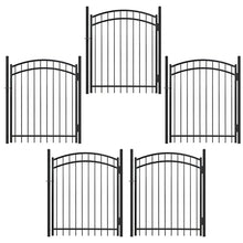 Fencer Wire Heavy Duty Flat Top X-Pattern Decorative Fence Gate Black, 5FT x 4FT, Pack of 5