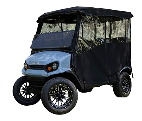 RED DOT Premium Golf Cart Enclosure Compatible with EZGO Liberty Personal Vehicles | Black AllGuard Stain Resistance Fabric
