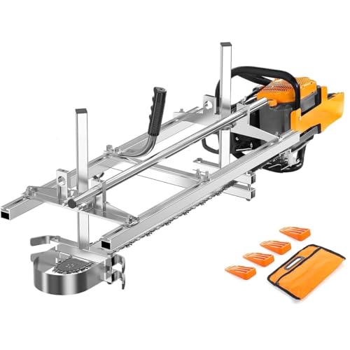 Portable Chain Saw Accessories, Chain Saw Bar for 14" to 36", Planking Milling Wood Chainsaw Tools Chainsaw Milling Rail Ladder Guide Tool for Builders and Woodworkers Chainsaw Mill Kit