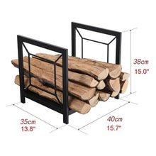 DJVHSRI Store Firewood Rack Outdoor & Indoor – Heavy Duty Metal Log Holder Stacker for Fireplace, Yard, Lumber,