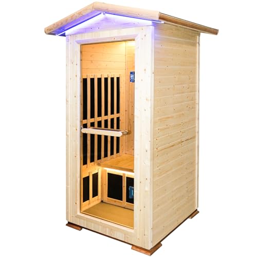 ToTibuy Outdoor Infrared Sauna Finland Spruce Wood Color