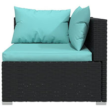 HEFZGDB 10 Piece Patio Lounge Set with Cushions Poly Rattan Black Outdoor Patio Furniture Set Patio Furniture Set Patio Table and Chairs Set Suitable for Garden, Living Room, Poolside.
