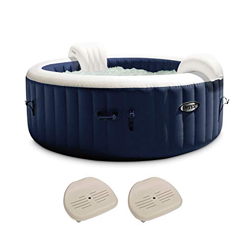 Intex PureSpa Plus 6 Person Inflatable Hot Tub with Bubble Jets Navy