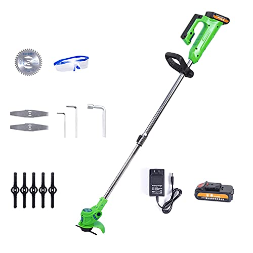 Electric Lawn Mower, 21V Portable Battery Electric Rotary Lawn Mower with U-Handle, Rechargeable Lightweight Telescopic Garden Weeding Tools, 1 Batter