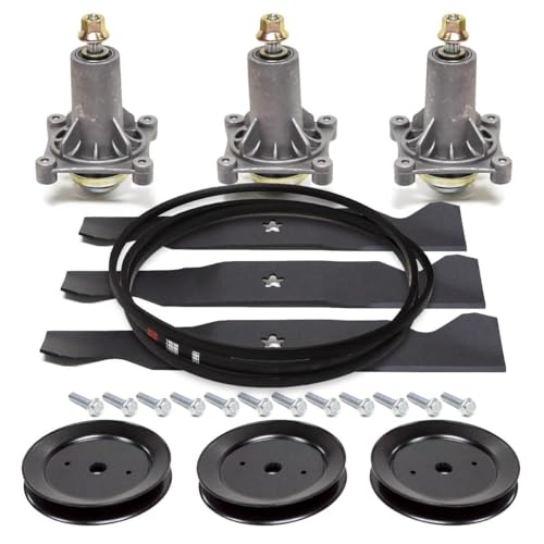 X psblty Universal Lawn Mower Belt Pulley Spindles Blades Kit - Replacement Part #RP187292-HUSKITRUSS-2, Compatible with Walk-Behind & Zero-Turn Mowers