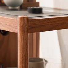 Couch End Table Chinese Style Tea Cabinet Living Room Corner Sofa Side Table Wooden Mobile Side Table Trolley Corner Tables for Living Room