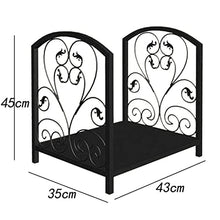 DJVHSRI Firewood Storage Rack Iron Flooring Black Gold Firewood Rack New Home Firewood Storage Shelf,