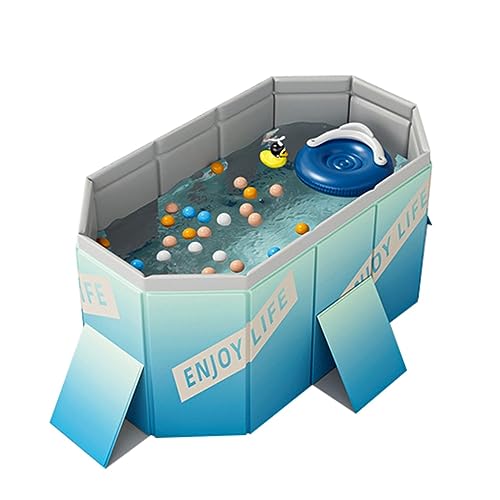 TQQEPOOL Summer Portable Kids Play Pool,Foldable PVC Dog Pet Swimming Pool,Outdoor Swimming Kiddie Pool for Kids and Dogs Cats (Color : A, Size : 2.1m)
