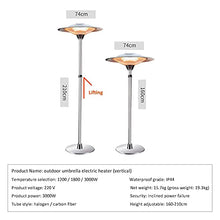 Outdoor Electric Heater 3000W Patio Heater Outdoor Heater with Tip Over Protection Instant Warm Radiator Carbon Fiber Heating Tube Small (Carbon Fiber) 210 cm (82 in) (210 cm) Large (Carbon Fiber))