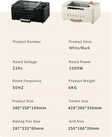 Multipurpose Hot Plate Grill Double Layer, Smokeless Electric Grill, 1000W Health BBQ Grill with Adjustable Temperature, for Outdoor Indoor Barbecue