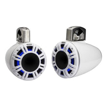 KICKER 2 Pair 8" 500 Watt Peak Multicolor LED Marine Tower Speakers White