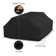 Covers & all Picnic Table Cover, 12 Oz Waterproof UV & Weather Resistant Protector, Outdoor Patio Table Bench Outside Furniture Cover with Air Vents & Drawstrings (98”L x 63”W x 37”H, Black)