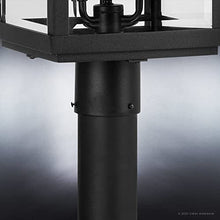Urban Ambiance Luxury Farmhouse Post Light, Large Size: 26.875''H x 9.5''W, with Modern Farmhouse Style Elements, Midnight Black Finish, UHP1400, Calderdale Collection