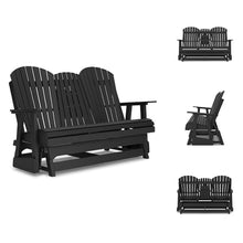 Signature Design by Ashley Hyland Wave HDPE Patio Glider Loveseat, Black