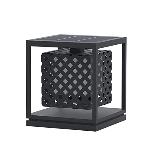 ZEELYDE Post Lights Outdoor,Solar Pillar Light Outdoor Waterproof Wall Light Square Stainless Steel Pillar Lamp Villa Garden Community Gate Garden Light LED Night Security Lighting Fixture Landscape