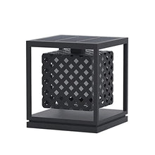ZEELYDE Post Lights Outdoor,Solar Pillar Light Outdoor Waterproof Wall Light Square Stainless Steel Pillar Lamp Villa Garden Community Gate Garden Light LED Night Security Lighting Fixture Landscape