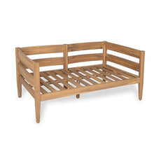 Christopher Knight Home Kayim Patio Loveseat Coffee Table Set with Curved Arm and Backrest, Acacia Wood Conversation Sofa Chat Set, Outdoor Furniture Set for Backyard Deck, Light Teak+Beige