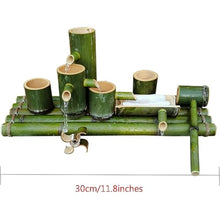 GenSDH Bamboo Fountain Kit, Feng Shui Zen Water Feature, Garden Landscape Decoration, Flowing Water Ornament, for Fish Tank, Stone Trough, Pond, Bird Bath, Backyard,2(30cm/11.8in)