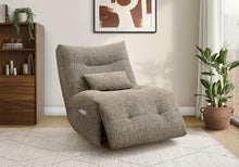 Monarch Specialties I 8188 Reclining Chair, 35" Wide, Power Heat Massage, Power Recliner, Swivel, Glider, Upholstered, Light Brown Fabric, Contemporary, Modern