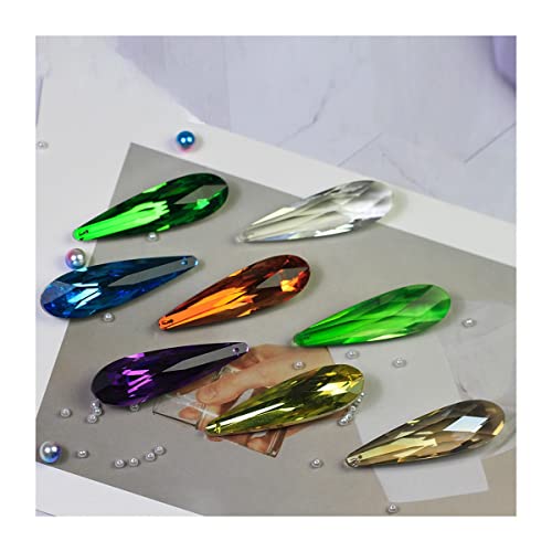 JUIYU Garden Suncatchers 76mm Crystal Mesh Shape Prism 100 Pieces Pendant Parts for Curtains Handmade Pendant Necklaces