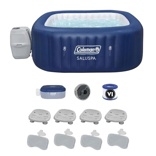 Coleman SaluSpa Atlantis AirJet Inflatable Hot Tub with Accessories Gray