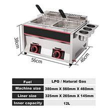 Dntum 22L Large Capacity Gas Fryer, Commercial Household LPG Gas Fryer, Freestanding Temperature Control, Adjustable Firepower, with Detachable Baskets and Lid,LPG