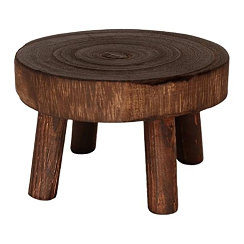 MIIKHI Plant Stand Plant Stand/Plant Display Wood Round Bench Plant Stand Creativity Flower Pot Base Display Stand Stool Home Garden Patio Decor Indoor Flower Pots Stand (Gold M)
