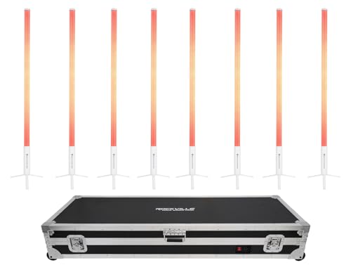 Rockville 8X Rock Saber White Rechargeable DJ/Stage Pixel Tube Lights