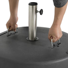 AMZSTAN Outdoor Umbrella Base with Wheels, 133 lb Heavy Patio Umbrella Stand with Concrete Core and Resin Frame, Mobile Market Umbrella Holder for Garden and Deck
