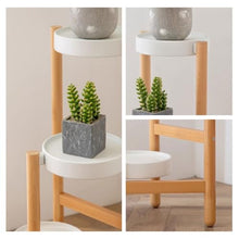 IBONSON Multi Tiered Plant Stand Indoor Nordic Living Room Floor-Standing Solid Wood Flower Stand Indoor Balcony Simple Triangle Storage Bracket Corner Outdoor Plant Stand