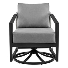 Armen Living Palma Aluminum Outdoor Swivel Lounge Chair Gray