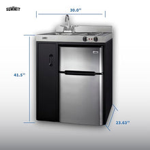 Summit C30ELBK 30-Inch All-In-One Kitchenette, Black/Stainless