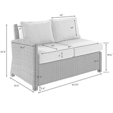 Afuera Living Modern Wicker Right Arm Patio Loveseat, 53" W x 32" D x 32.5" H, Brown and Sand, UV-Resistant Resin Wicker, Steel Frame, Weather-Resistant Cushions, Outdoor Seating for Patio or Garden
