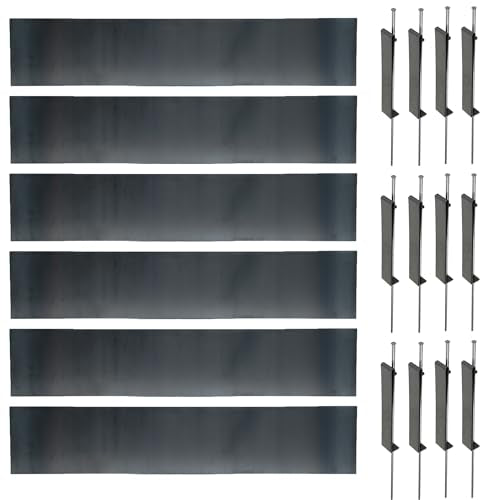 Beuta Corten Steel Landscape Edging Border 9.5" H | Metal Garden Edging for Landscaping | Flexible Lawn Edging Border for Yard Edging & Garden Border | 4ft L each, 6 Pack (Total 24Ft) 12 Clips & Nails