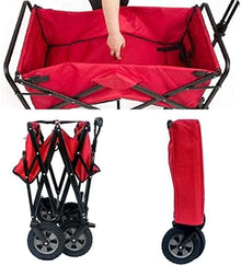 with Canopy Outdoor Coapsible Garden Cart Transport Troey Heavy Duty Folding Portable Hand Cart Outdoor Beach Wagon A Terrain Folding Utility Wagon for ping Camping
