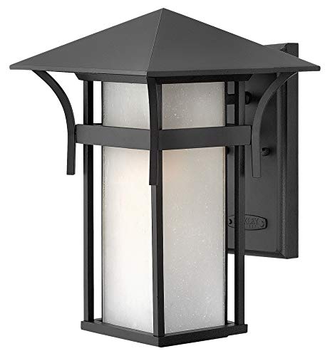 Hinkley Harbor Transitional One Light Medium Outdoor Wall Mount, Satin Black