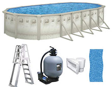 Brazil Oval Above Ground Swimming Pool Premium Package 18' x 33' x 52" White