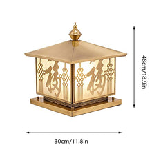 VELLOW Outdoor Post Cap Light,Classic Copper Housing Garden Column Lamp Lantern,E27 Base European Style Gate Bollard Pillar Light,Waterproof IP54 Standards Stigma Lantern,for Wood Fence,Pathway,Deck